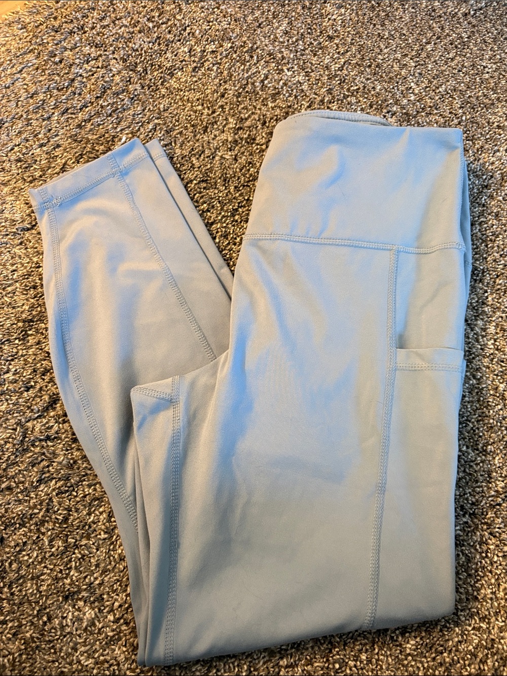 Light Blue Active Leggings with Side Pocket